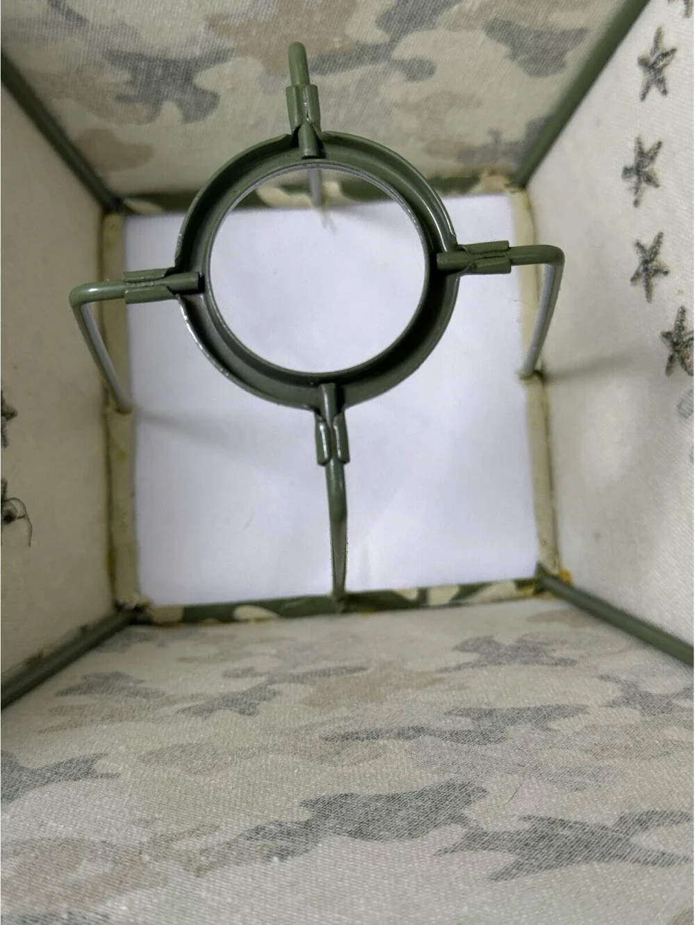 Vintage Lamp Shade Jeep Green Nighthawk Army Camouflage Embroidered